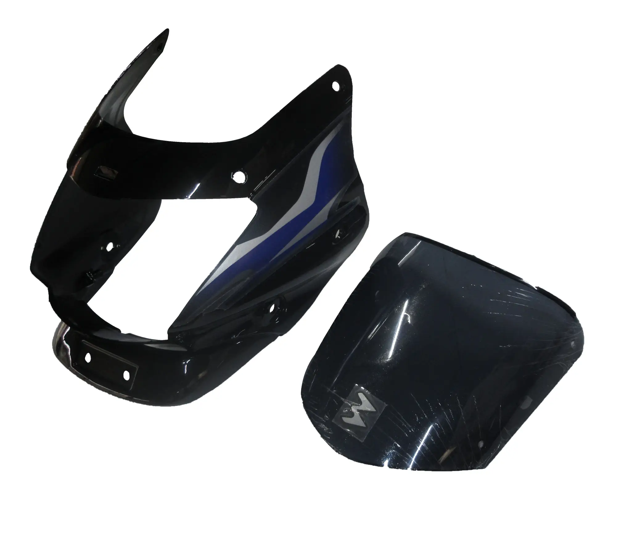 Head Light Visor/mask-bajaj Platina Black (blue Stk)