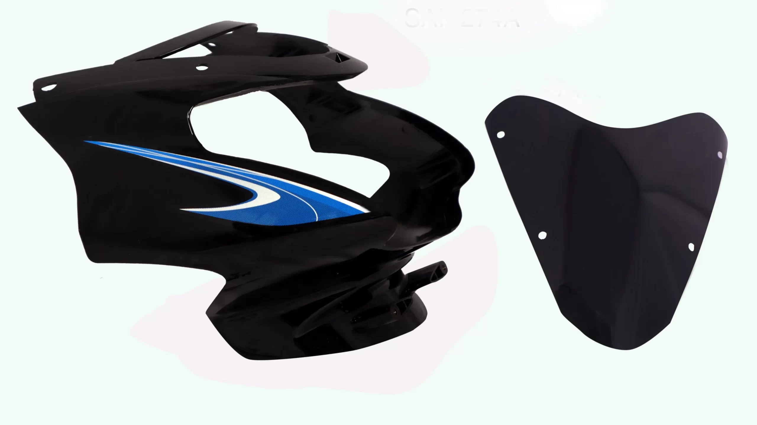 Head Light Visor/mask-tvs Star Sport N/m Black (blue Stk)