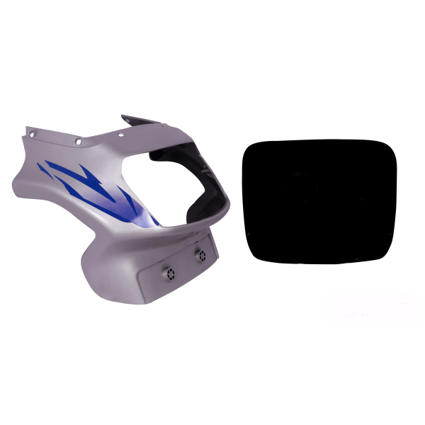 Head Light Visor/mask-tvs Victor Gl N/m Silver