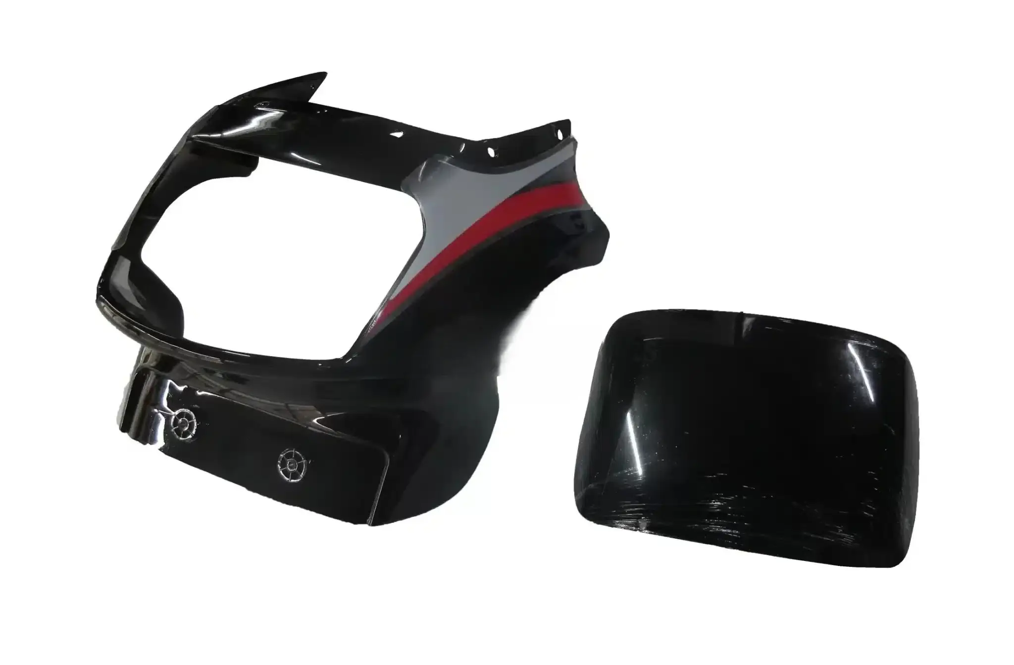 Head Light Visor/mask-tvs Victor Gx Black (red Stk)