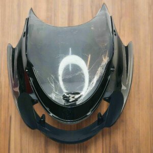 HEADLAMP VISOR FOR BAJAJ DISCOVER 135 DIGITAL METER BLACK IN COLOR WITH WIND SHIELD