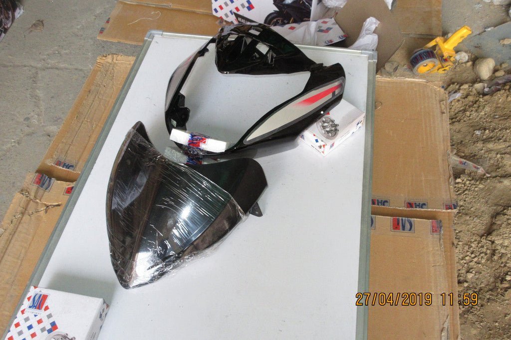 Headlight Visor Fit For Hero Glamour Type-7 Black (grey Sticker)