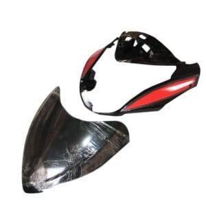 Headlight Visor Fit For Hero Glamour Type-7 Black( Red Sticker)