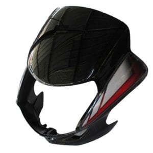 Headlight Visor Fit For Hero Hf-deluxe Black (red Sticker)