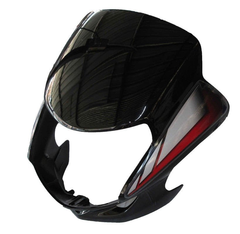 Headlight Visor Fit For Hero Hf-deluxe Black (red Sticker)