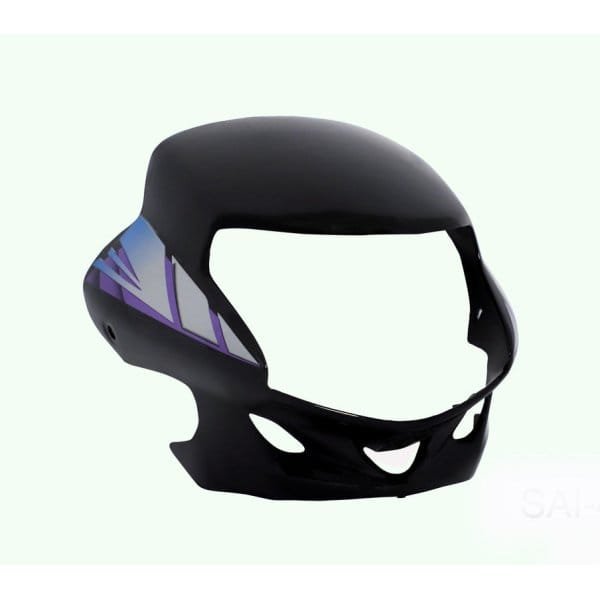Headlight Visor Fit For Hero Hf Deluxe Bs6 2020 Black With Purple Sticker**