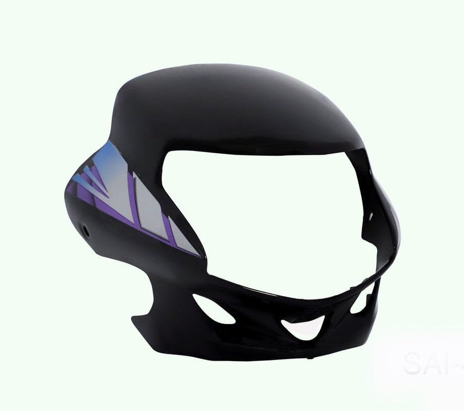Headlight Visor Fit For Hero Hf Deluxe Bs6 2020 Black With Purple Sticker**