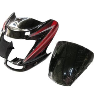 Headlight Visor Fit For Hero Passion Pro Digital Black (red Sticker)