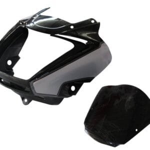 Headlight Visor Fit For Hero Splendor I-smart Black (silver Sticker)