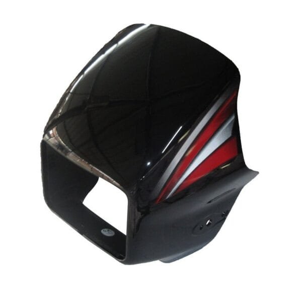 Headlight Visor Fit For Hero Splendor Pro (new Graphics) Black (red Sticker)