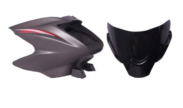 Headlight Visor Fit For Tvs Starcity+ Matte Titanium Grey