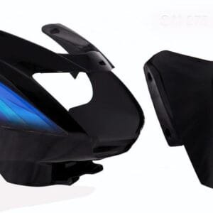 Headlight Visor Fit For Tvs Starcvti 110 Cc (horse Type) Black (blue Sticker)