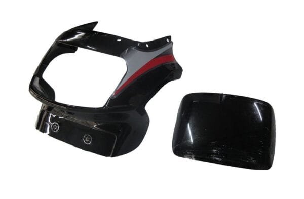 Headlight Visor Fit For Tvs Victor New Model T-2 Black (red Sticker) Without Glass