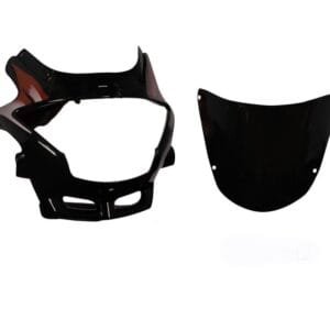 Headlight Visor Fit For With Glass Hero Glamour Old Model Black ( Red Sticker)