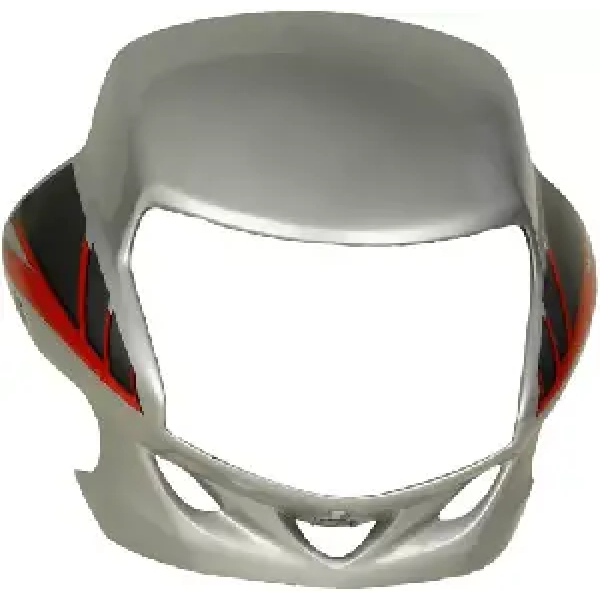 Headlight Visor For Cd Deluxe & Motocorp Hf Deluxe Grey & Red Uf119d