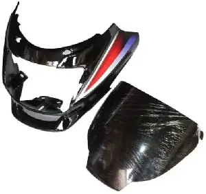 Headlight Visor For Motocorp Super Splendor Black & Red Uf116b