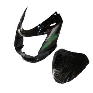 Headlight Visor With Glass Fit For Bajaj Caliber 115 Black (green Sticker)