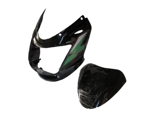 Headlight Visor With Glass Fit For Bajaj Caliber 115 Black (green Sticker)