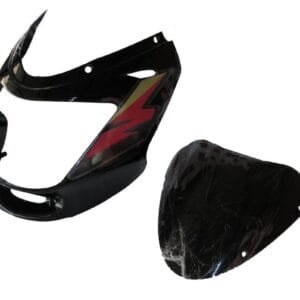 Headlight Visor With Glass Fit For Bajaj Caliber 115 Black (red Sticker)