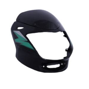 Headlight Visor With Glass Fit For Bajaj Caliber 115 Metallic Black (green Sticker)