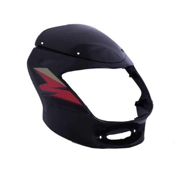 Headlight Visor With Glass Fit For Bajaj Caliber 115 Metallic Black (red Sticker)