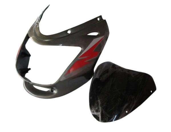 Headlight Visor With Glass Fit For Bajaj Caliber 115 Mouse Grey(red Sticker)