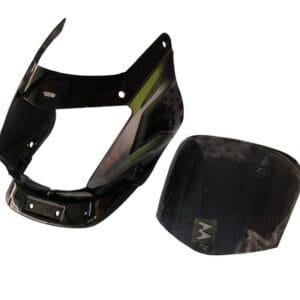 Headlight Visor With Glass Fit For Bajaj Platina 125cc Black ( Green Sticker )