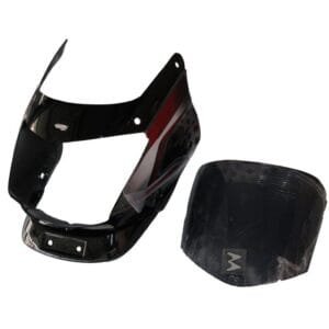 Headlight Visor With Glass Fit For Bajaj Platina 125cc Black ( Red Sticker)