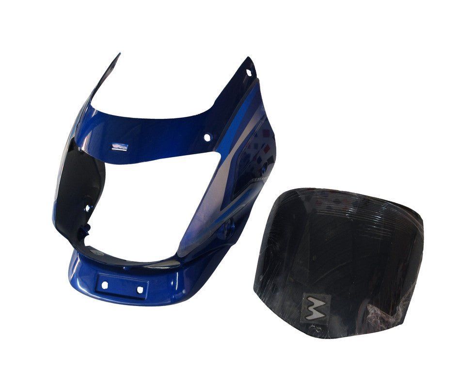 Headlight Visor With Glass Fit For Bajaj Platina 125cc Plasma Blue