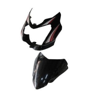 Headlight Visor With Glass Fit For Tvs Star Sport Latest (type-3) Black (red Sticker )