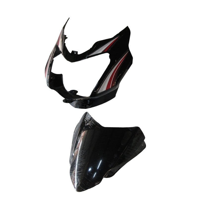 Headlight Visor With Glass Fit For Tvs Star Sport Latest (type-3) Black (red Sticker )