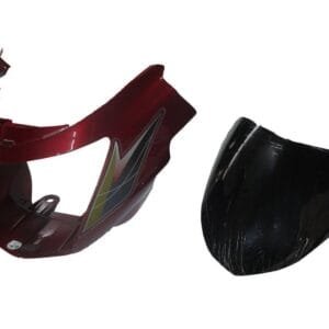 Headlight Visor With Glass Fit For Tvs Starcity New Model Flame Red