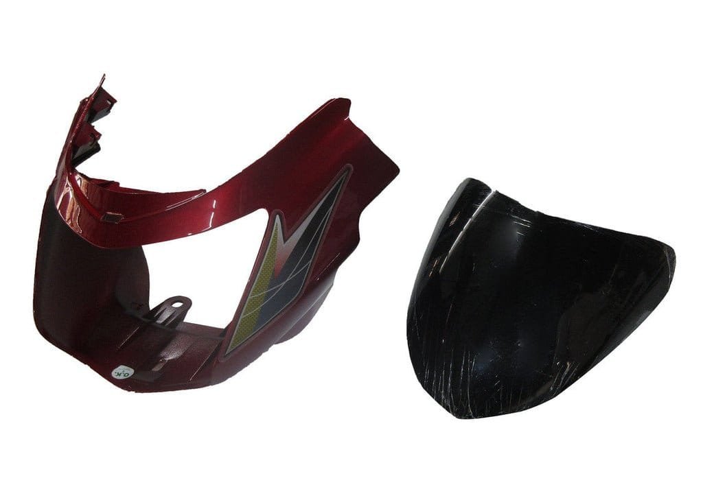 Headlight Visor With Glass Fit For Tvs Starcity New Model Flame Red