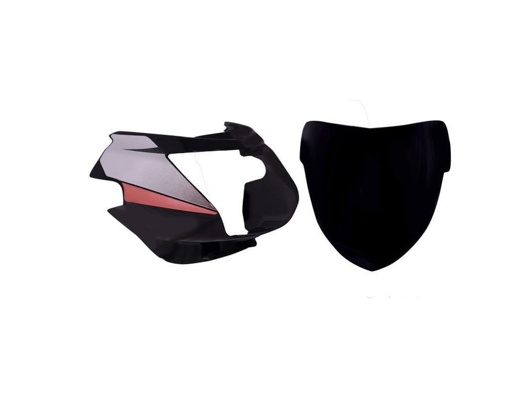 Headlight Visor With Glass Fit For Tvs Starcity Old Model Black