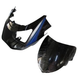 Headlight Visor With Glass Fit For Tvs Starcvti 110 Cc Latest (type-3) Black (blue Sticker)