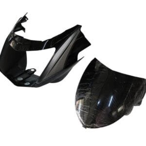 Headlight Visor With Glass Fit For Tvs Starcvti 110 Cc Latest (type-3) Black (silver Sticker)