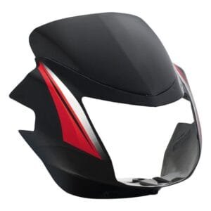 Headlight Visor With Glass Fit For Tvs Starcvti 110 Cc Latest (type-3) Black (red Sticker)