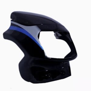 Headlight Visor With Glass Fit For Tvs Victor Gx Black (blue Sticker)