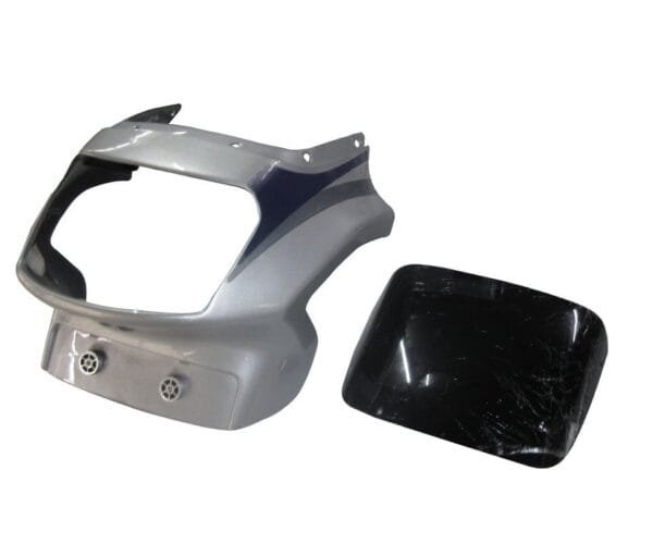 Headlight Visor With Glass Fit For Tvs Victor Gx Force Silver