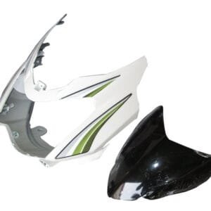 Headlight Visor With Glass Tvs Star Sports (type-3) Spotlight White (green Sticker)