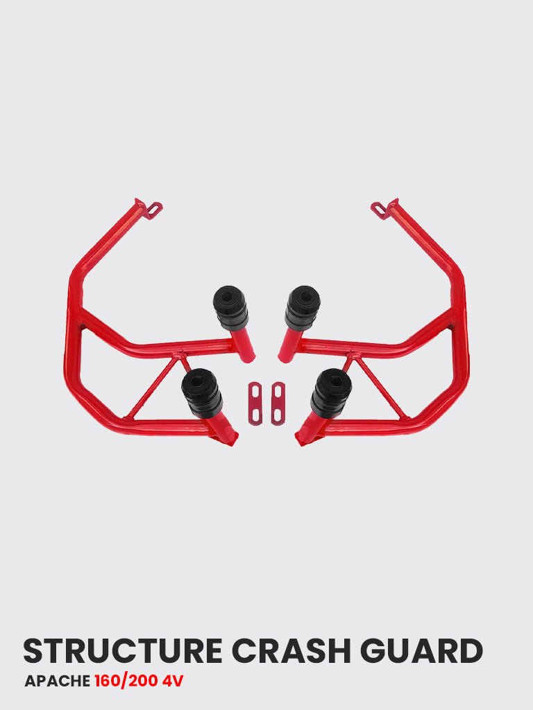 HT Apache RTR 160/200 4v Structure Crash Guard (RED COLOUR) with 4 Metal Slider - SBTVS-105