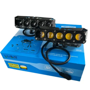 LIU HJG ORIGINAL ( 90W *2 )future eye lens MEGA DRIVE 5 LENS DUAL COLOUR YELLOW /WHITE LED FOG LIGHTS (PAIR) compatible for all motorcycle , thar , jeep and cars