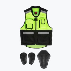 Motowolf Vest With Pad Black Green 0504