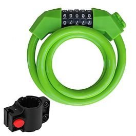 Bicycle Lock Bicycle Five-digit Code Lock Mountain Bike Color Wire Lock Security Anti-theft (green)