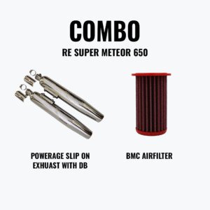 Powerage Slip On Exhaust With Db Super Meteor Polish + Bmc Air Filter