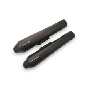 Powerage Slip Ons Exhaust For RE 650 Twins Black Short