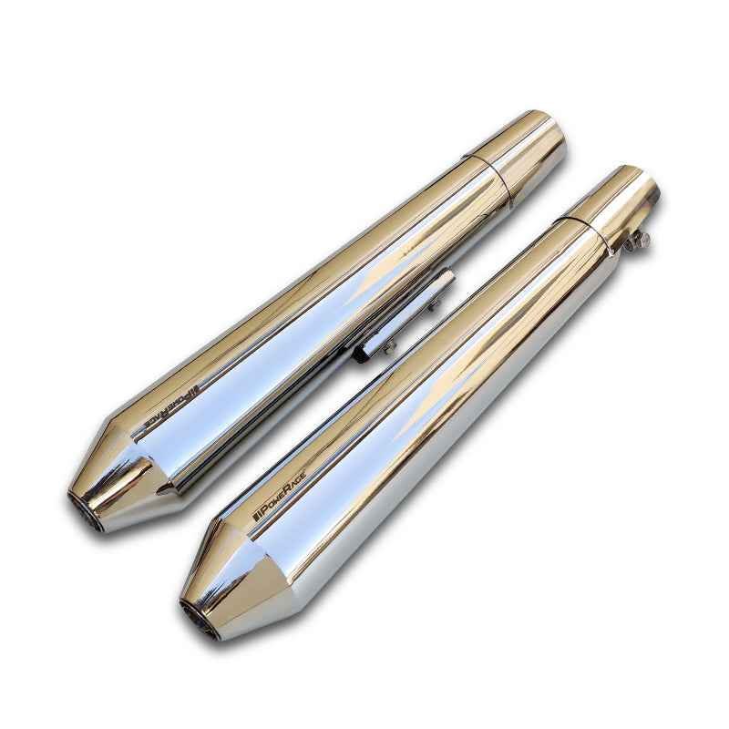 Powerage Slip Ons Exhaust For RE 650 Twins Polish Finish Long