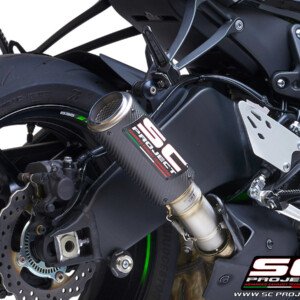SC Project CR T Carbon Fiber Slip On Exhaust Kawasaki Ninja ZX 6R (2019 21)