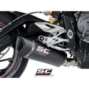 SC Project SC1 R Carbon Fiber Exhaust Triumph Street Triple 765 S,R,RS (2017 19)