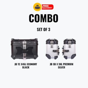 SET OF 3 Combo OF JB TC X45L Economy Black With Backrest Pad + JB SB X36L Premium Silver